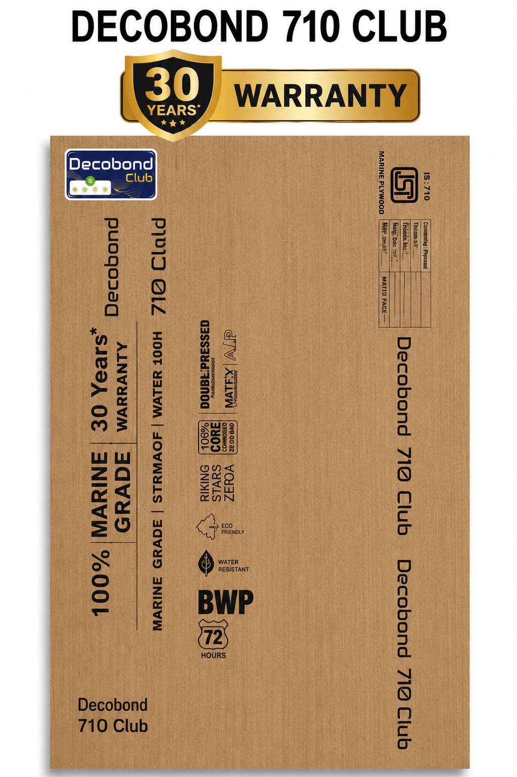 Decobond 710 Club plywood — 30 Years Warranty